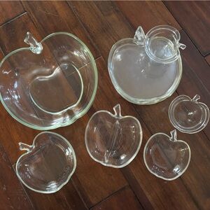 Glass Apple-Shaped Dish Set